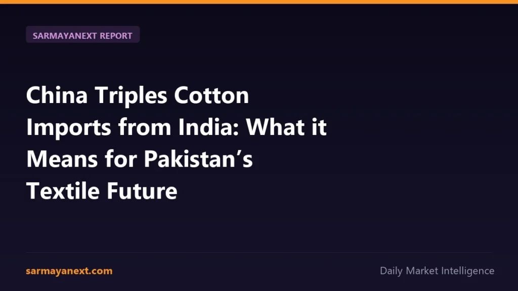 China Triples Cotton Imports from India: What it Means for Pakistan’s Textile Future