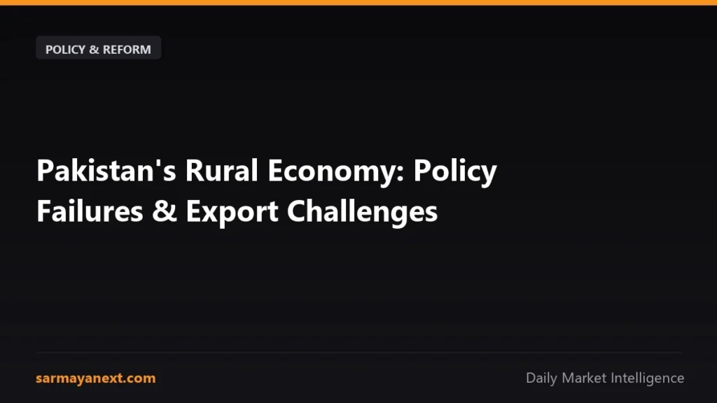 Pakistan's Rural Economy: Policy Failures & Export Challenges