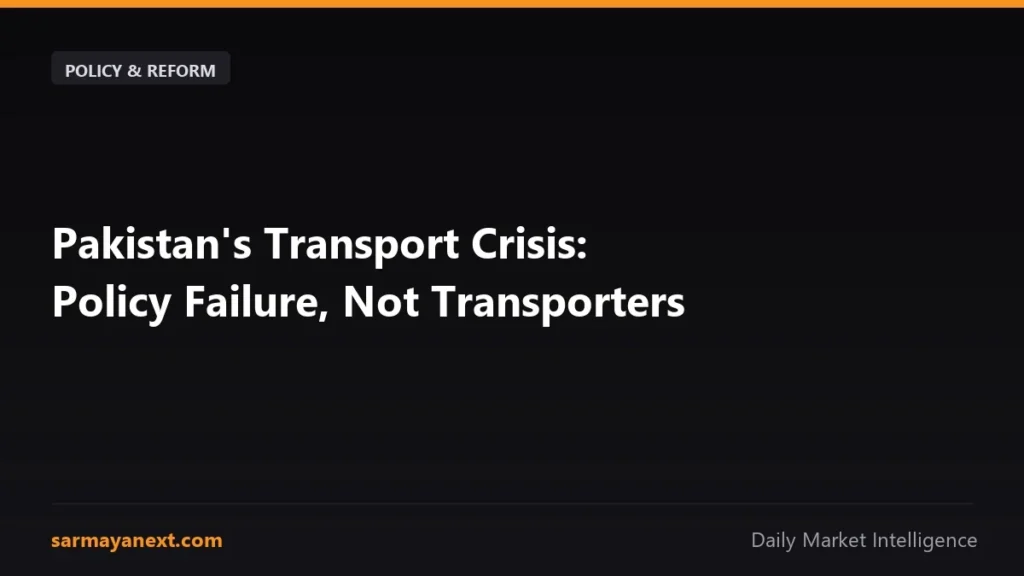 Pakistan's Transport Crisis: Policy Failure, Not Transporters