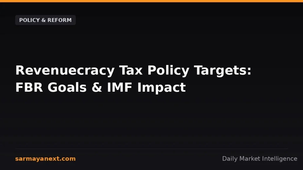 Revenuecracy Tax Policy Targets: FBR Goals & IMF Impact