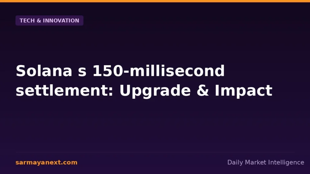 Solana s 150-millisecond settlement: Upgrade & Impact