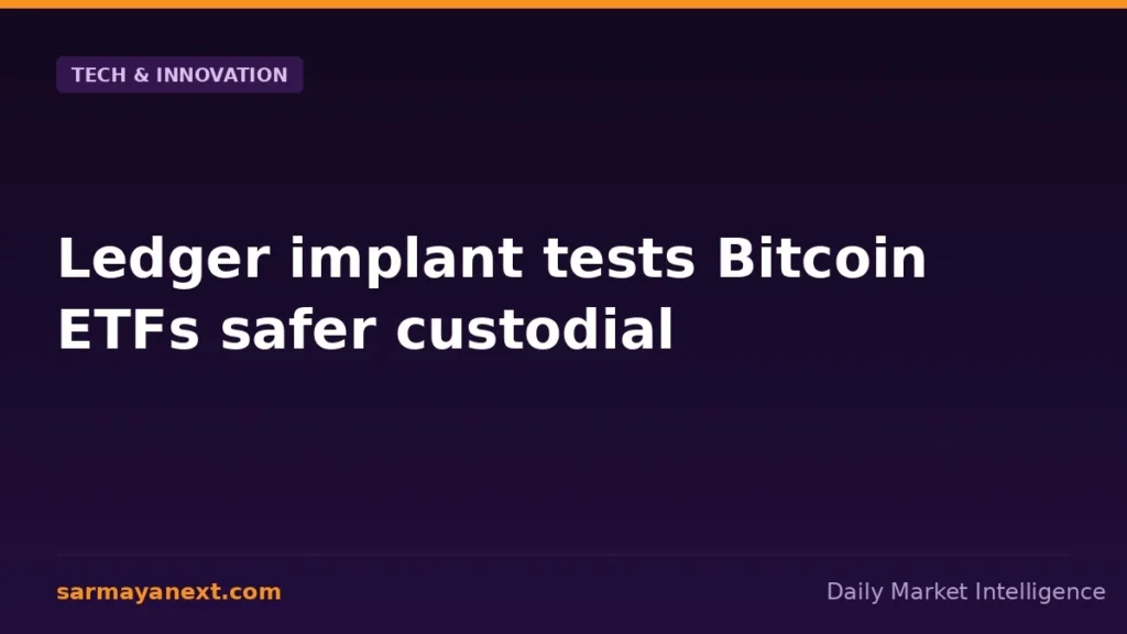 Ledger implant tests Bitcoin ETFs safer custodial